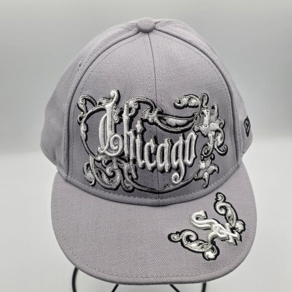 Chicago White Sox Hat Cap Fitted Mens 7 1/2 MLB Baseball Script 59FIFTY New Era - Picture 1 of 9